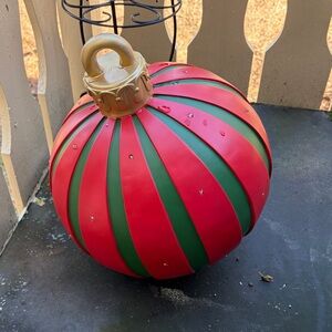 Kirklands light up Red and Green Striped Holiday Ornament. Perfect for outdoor